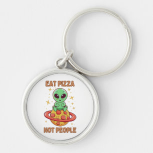 Eet pizza niet mensen sleutelhanger