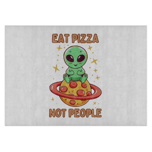 Eet pizza niet mensen snijplank (Voorkant)