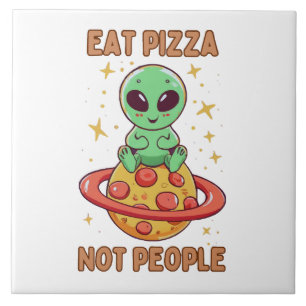 Eet pizza niet mensen tegeltje