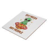 Eet pizza niet mensen tegeltje (Zijkant)