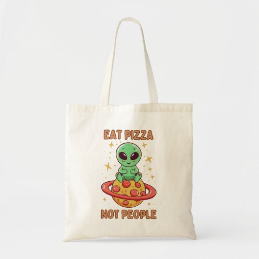 Eet pizza niet mensen tote bag (Voorkant)