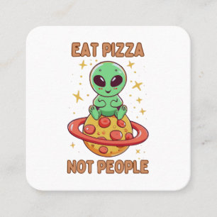 Eet pizza niet mensen vierkante visitekaartje