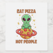 Eet pizza niet mensen wijn etiket (Enkel label)