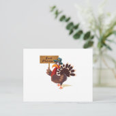 Eet Pizza Turkije Grappige Thanksgiving Feestdagenkaart (Staand voorkant)