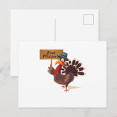 Eet Pizza Turkije Grappige Thanksgiving Feestdagenkaart (Voorkant / Achterkant)