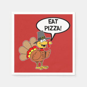 Eet Pizza Turkije Pelgrim Pet Thanksgiving Servet