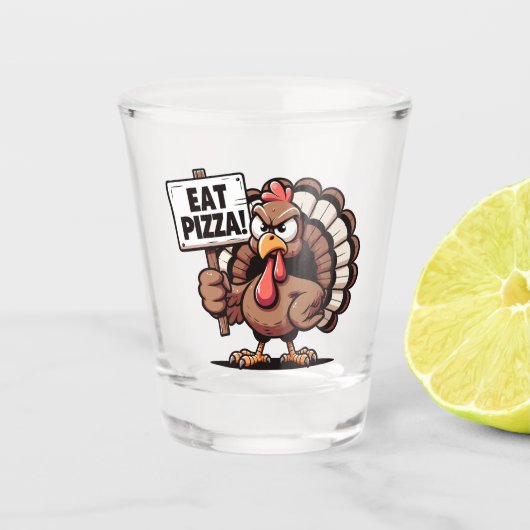 Eet Pizza Turkije Shot Glass Glas (Voorkant)