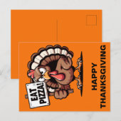 Eet Pizza Turkije Thanksgiving Briefkaart (Voorkant / Achterkant)