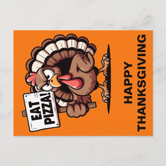 Eet Pizza Turkije Thanksgiving Briefkaart (Voorkant)
