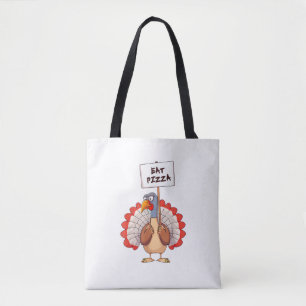 Eet Pizza Turkije Thanksgiving Volwassene Vegan Fu Tote Bag