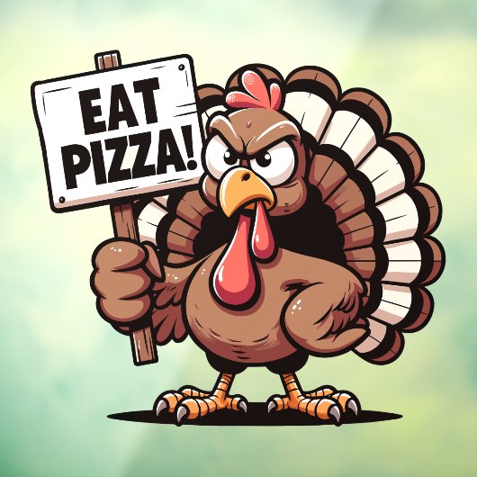 Eet Pizza Turkije Window Cling Raamsticker (Vel 3)