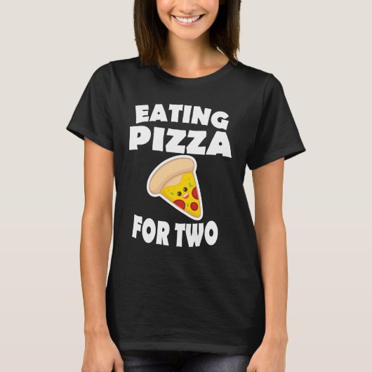 Eet Pizza voor twee zwangere moeders die T-Shirt e (Voorkant)