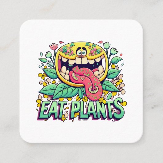 Eet Planten Vierkante Visitekaartje (Voorkant)