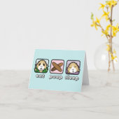 Eet poep Slaap Guinea Pig Groetjes Kaart (Gele Bloem)