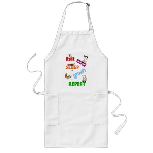Eet, pons, Slaap, Groom, Herhaal.. Apron Lang Schort (Voorkant)
