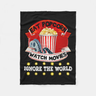 Eet Popcorn Watch Films Negeer De Wereld Grappig G Fleece Deken