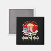 Eet Popcorn Watch Films Negeer De Wereld Grappig G Magneet (Voorkant / Achterkant)