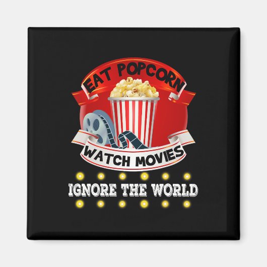 Eet Popcorn Watch Films Negeer De Wereld Grappig G Magneet (Voorkant)