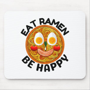 Eet Ramen Wees Gelukkig Kawaii Stijl Grappige Japa Muismat
