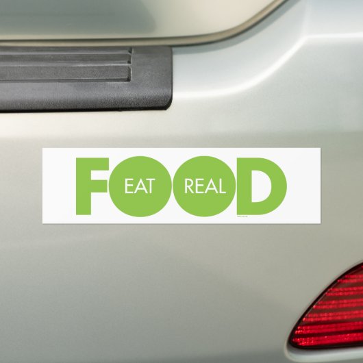 Eet Real Food Bumpersticker (Op auto)