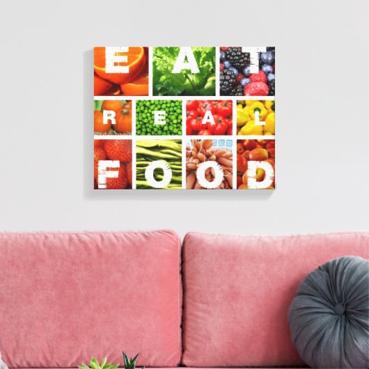 Eet Real Food Canvas Afdruk (Insitu (Woonkamer))