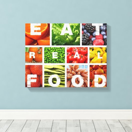 Eet Real Food Canvas Afdruk (Insitu (Houten vloer))