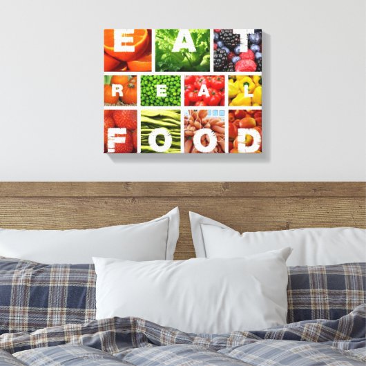 Eet Real Food Canvas Afdruk (Insitu (Slaapkamer))