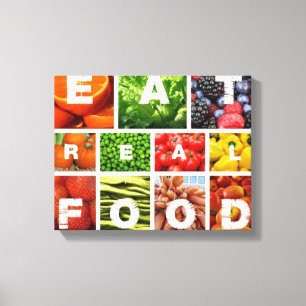 Eet Real Food Canvas Afdruk