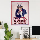 Eet recht en oefening poster (Thuiskantoor)