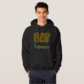 Eet Retro Neon Sign Restaurant Kunst Hoodie (Voorkant volledig)