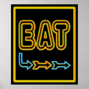 Eet Retro Restaurant Neon Sign Art Print