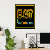 Eet Retro Restaurant Neon Sign Art Print (Thuiskantoor)
