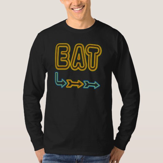 Eet Retro Restaurant Neon Sign Art T-shirt (Voorkant)
