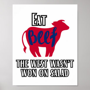 Eet rundvlees, het westen werd niet gewonnen op ee poster