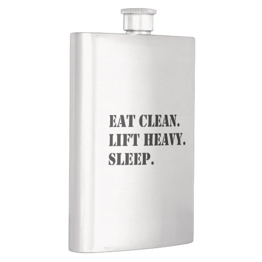 Eet schoon. Lift Heavy. Slaap. Flacon (Rechts)