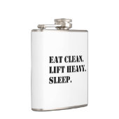 Eet schoon. Lift Heavy. Slaap. Heupfles (Rechts)