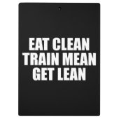 Eet schoon, train gemeen, word slank - Workout Klembord (Achterkant)