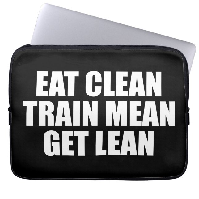 Eet schoon, train gemeen, word slank - Workout Laptop Sleeve (Voorkant)