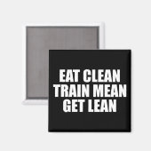 Eet schoon, train gemeen, word slank - Workout Magneet (Voorkant / Achterkant)