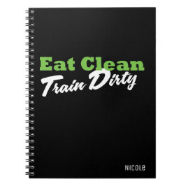 EET SCHOON TRAIN VUIL Gepersonaliseerd fitnessjour Notitieboek