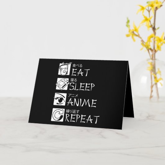 Eet Sla Aniemen Herhaal Cadeau Idee Cosplayer Kaart (Gele Bloem)