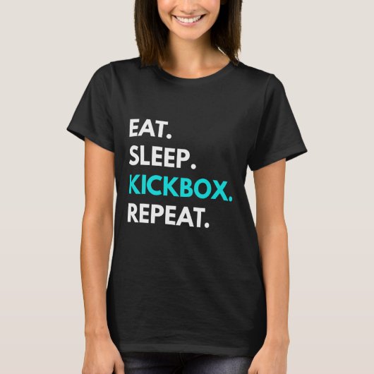 Eet Sla Kickbox Herhaal - Kickboksshirt T-shirt (Voorkant)