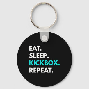 Eet Sla Kickbox Herhaal - Kickboksshirt voor manne Sleutelhanger