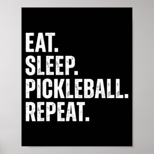 Eet sla pickleball herhaal grappig speler cadeau  poster