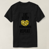 Eet slaap aardappel chips herhalen t-shirt (Design voorkant)