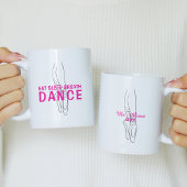 Eet Slaap Adem Dans Roze en Wit Koffiemok