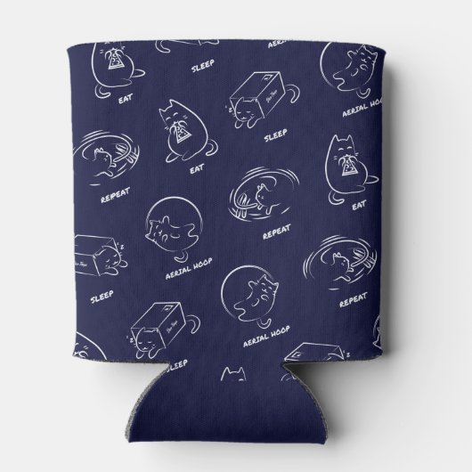 Eet Slaap Aerial Hoop Herhaal Lyra Stubby Holder Blikjeskoeler (Achterkant)