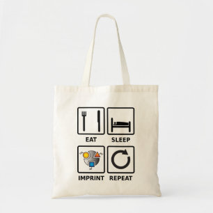 Eet, slaap, afdrukken, herhalen van canvas tas