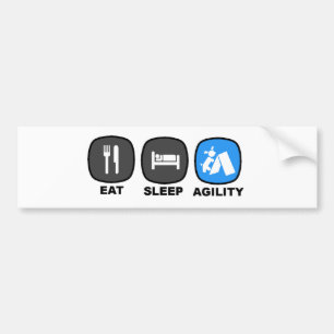 Eet. Slaap. Agiliteit. Blauw. Bumpersticker