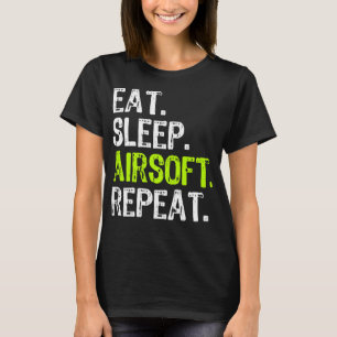 Eet Slaap Airsoft Herhaal Air-Soft Grappig T-shirt